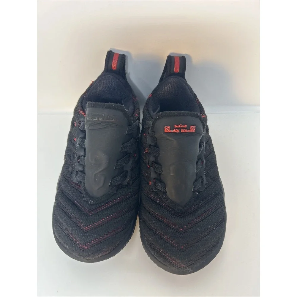Nike LeBron 16 XVI (TD) 'Fresh Bred' Toddler Sneakers Sz 7C Blk/Red‎ AQ2468-002